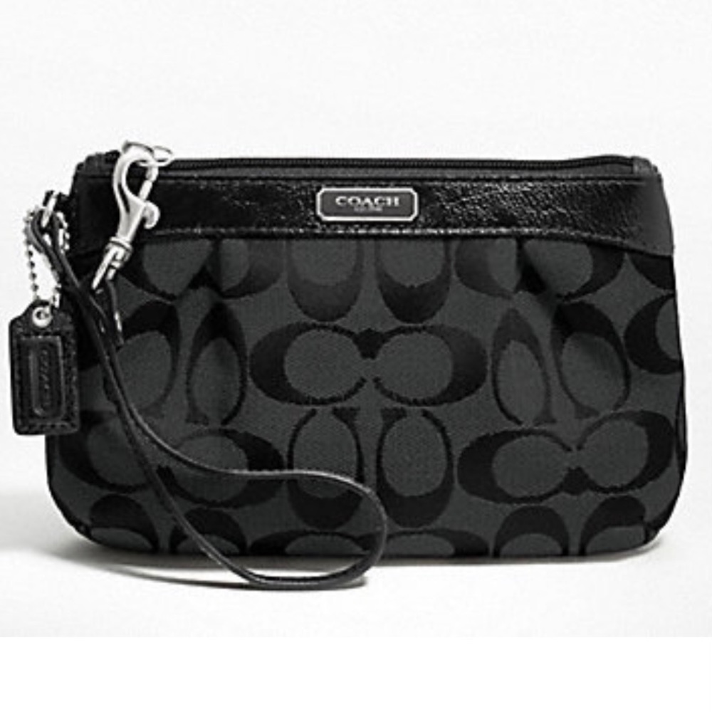 Coach Signature Pleated Medium Wristlet